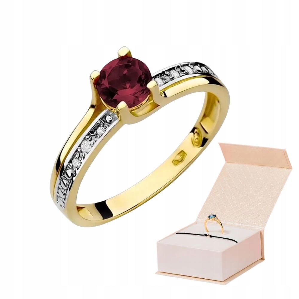 Zlatý Prstýnek S Granátem 585 Zásnubní Brilianty Zlatý Náramek