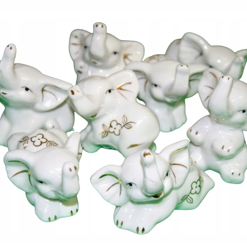 

Słoń Ceramiczny Biały 7CM 7 Wzorów Z Trąbą Do Góry
