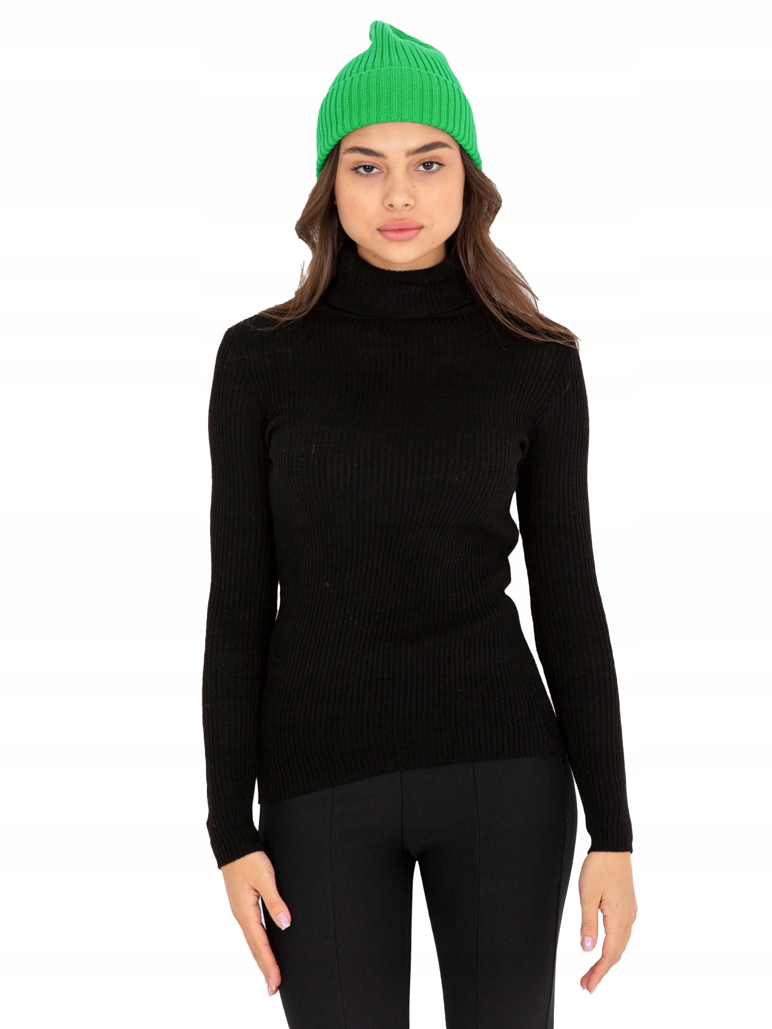 

Dopasowany Sweter kobiecy Golf gładki
