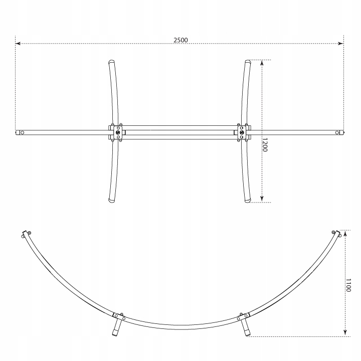 MOCNY STELAŻ + HAMAK STALOWY OGRODOWY OCYNKOWANY Kod producenta KSOZ017