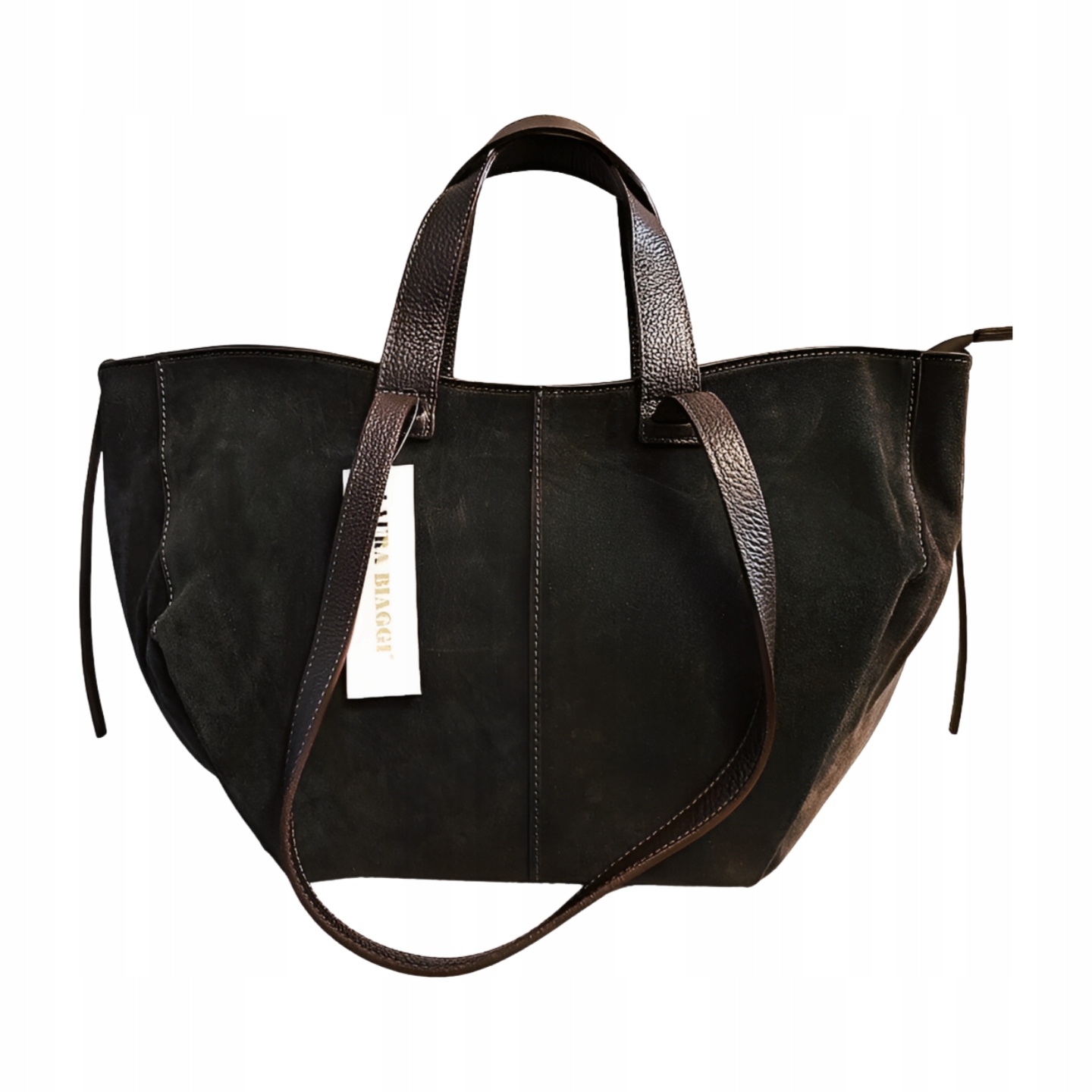 Laura Biaggi shopper taška semišová hnědá