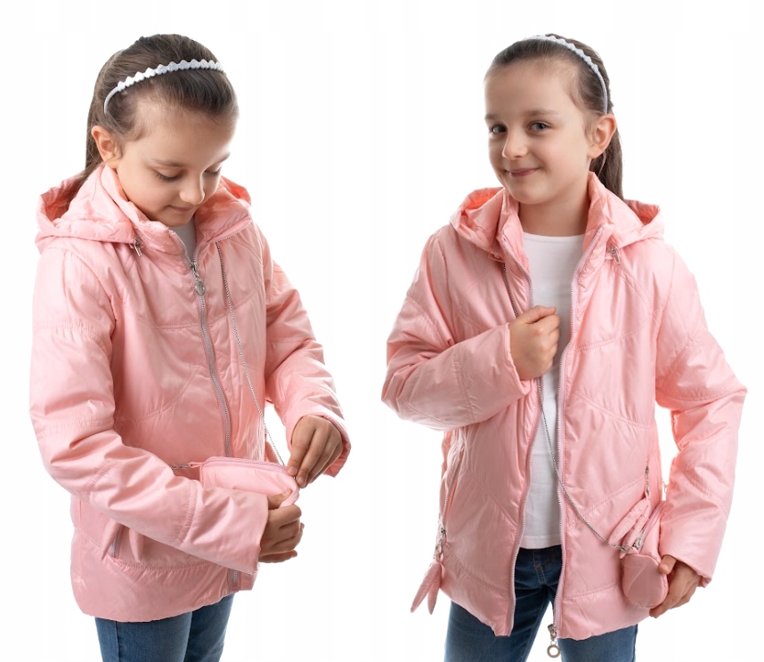 Kurtka WIOSENNA dziewczęca + torebka r. 128 cm