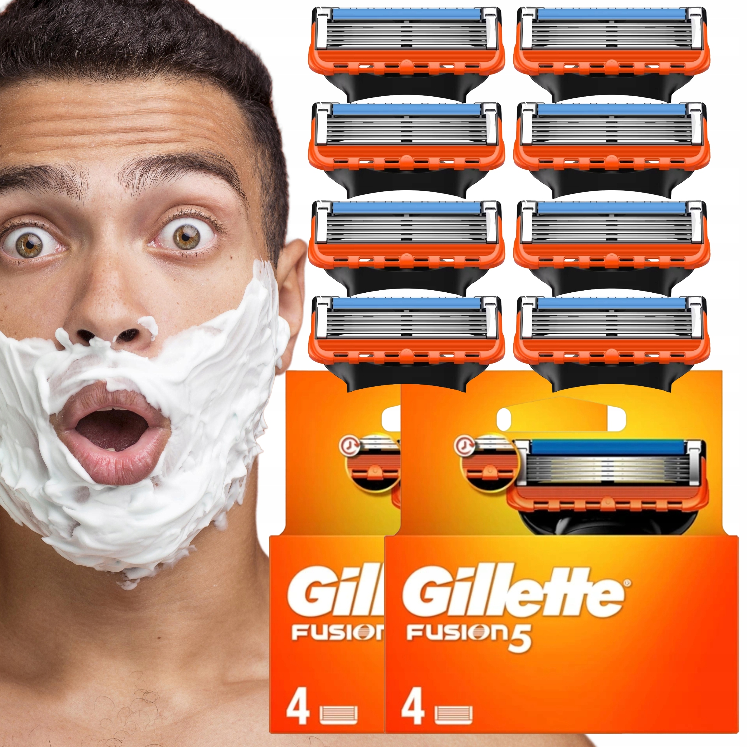 Gillette FUSION5 Wkłady Ostrza Do Maszynki Do Golenia 8 Szt Oryginalne