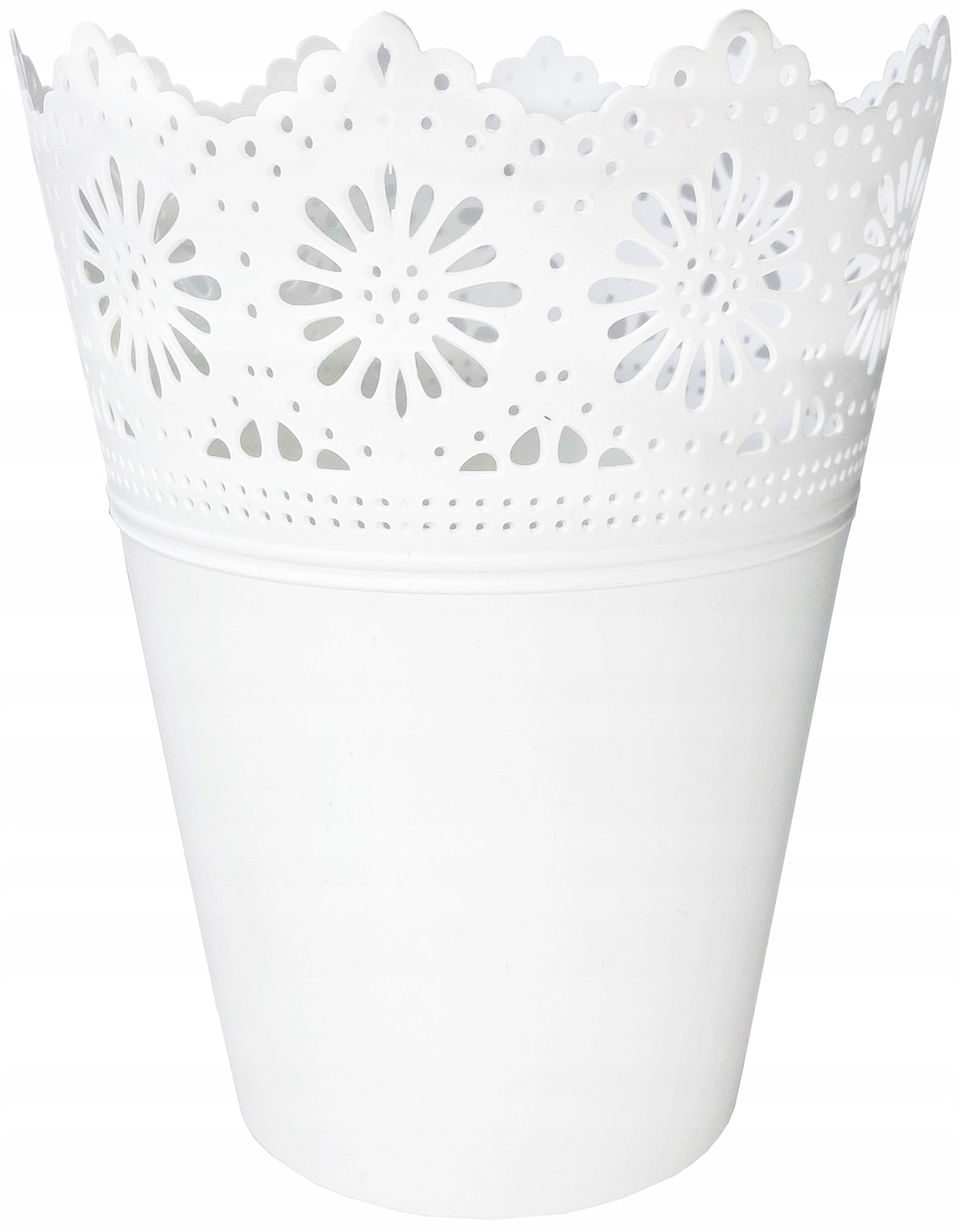 DONICZKA osłonka pojemnik koronka BIAŁA