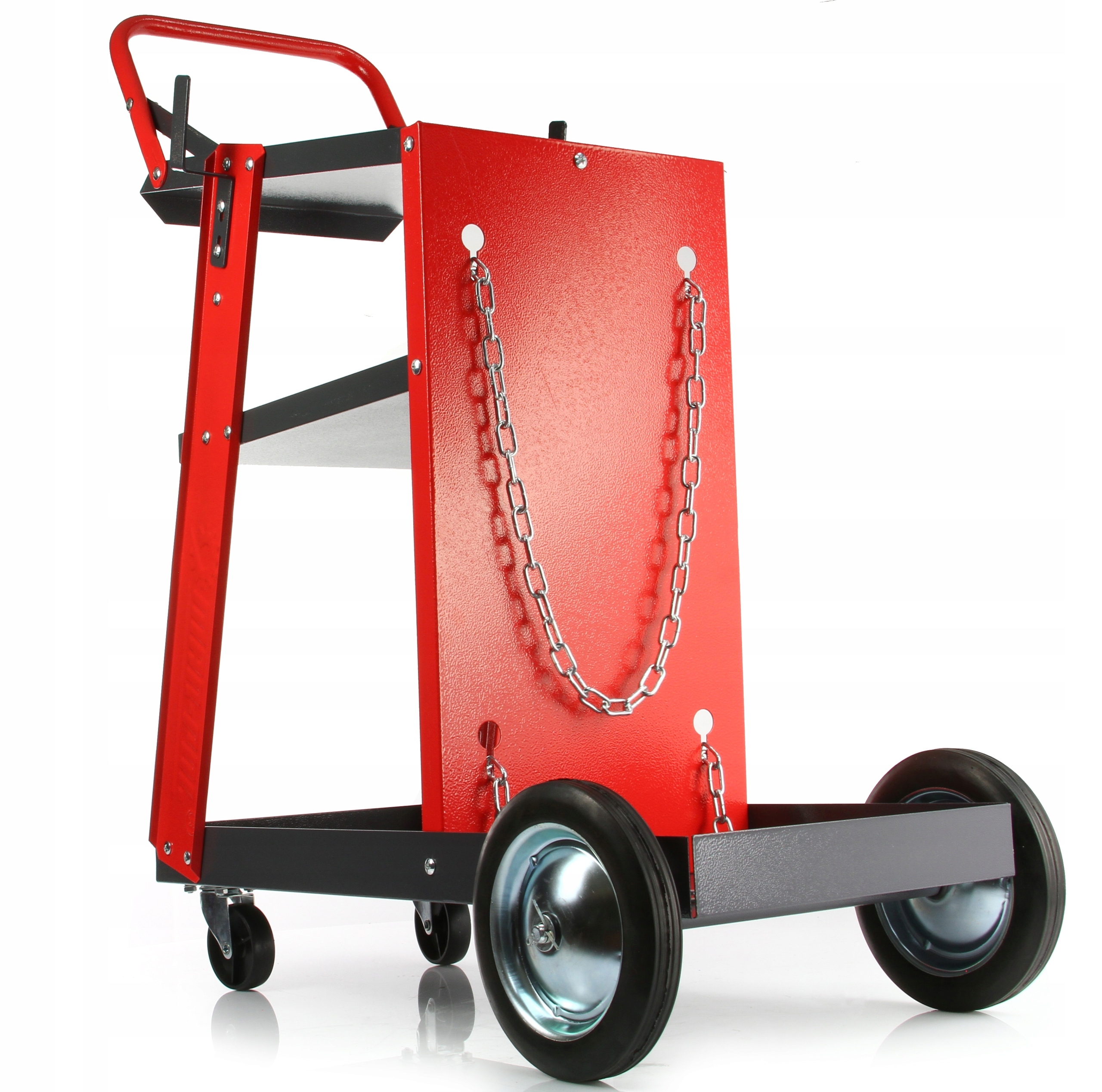 WÓZEK SPAWALNICZY DO SPAWAREK z półką na butle METALOWE KÓŁKA POD MIGOMAT Maksymalne obciążenie 60 kg