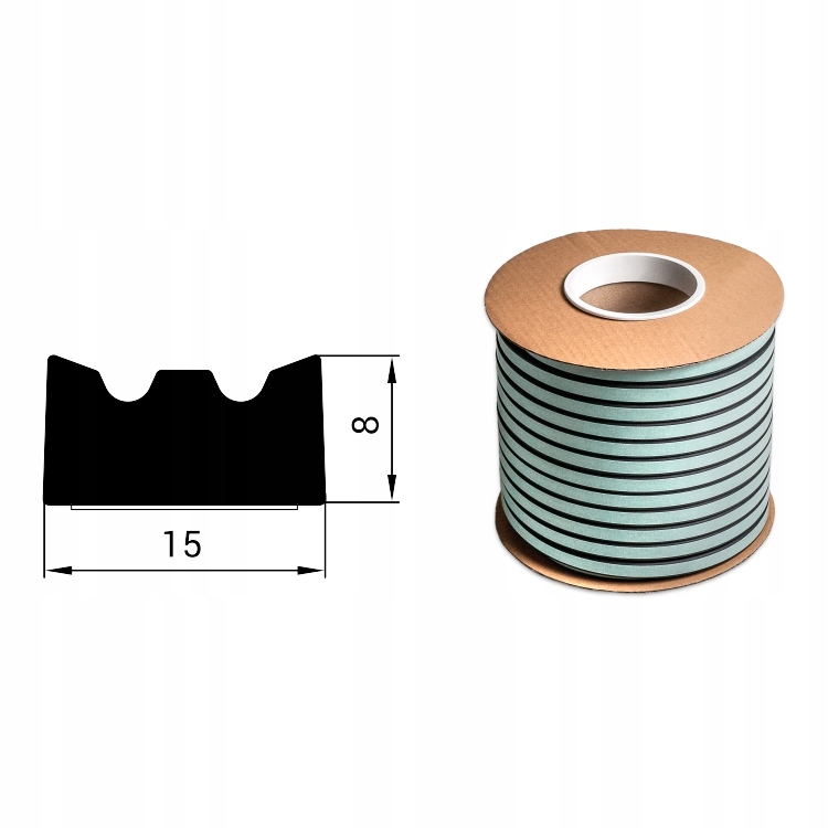 Uszczelka SD-30 15 x 8 mm CZARNA 50 m MAAN Kolor czarny