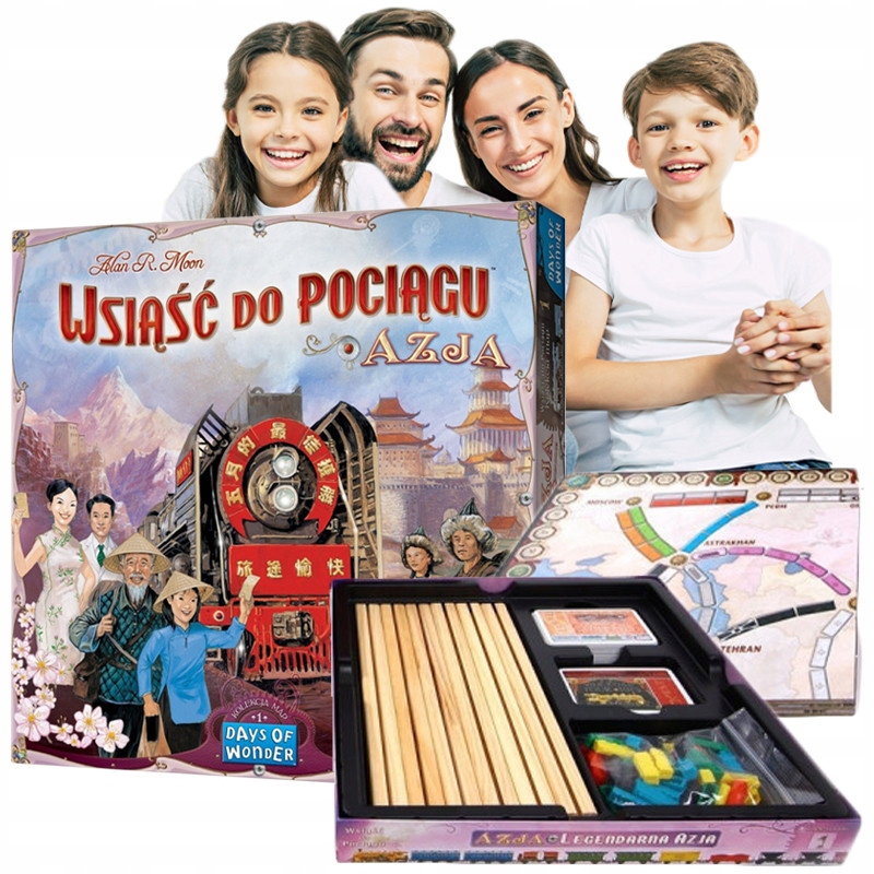 Gra RODZINNA Wsiąść do Pociągu Kolekcja Map AZJA