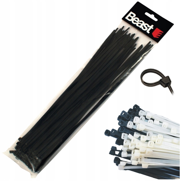 Opaski Zaciskowe Kablowe trytytki 190 x 4.7 mm Czarne do przewodów 50 szt