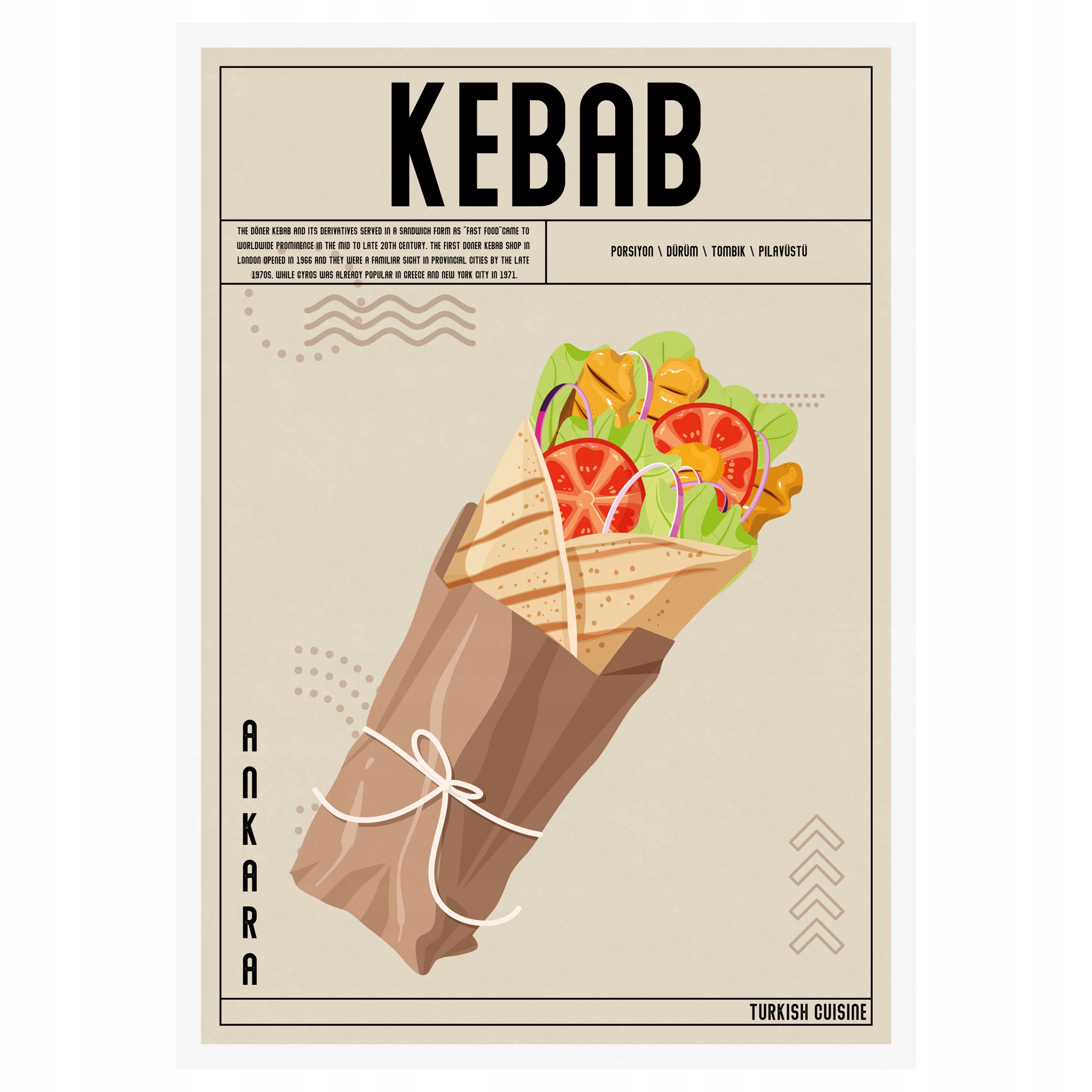 

Plakat Kuchenny Kebab Do Kuchni 30x40cm
