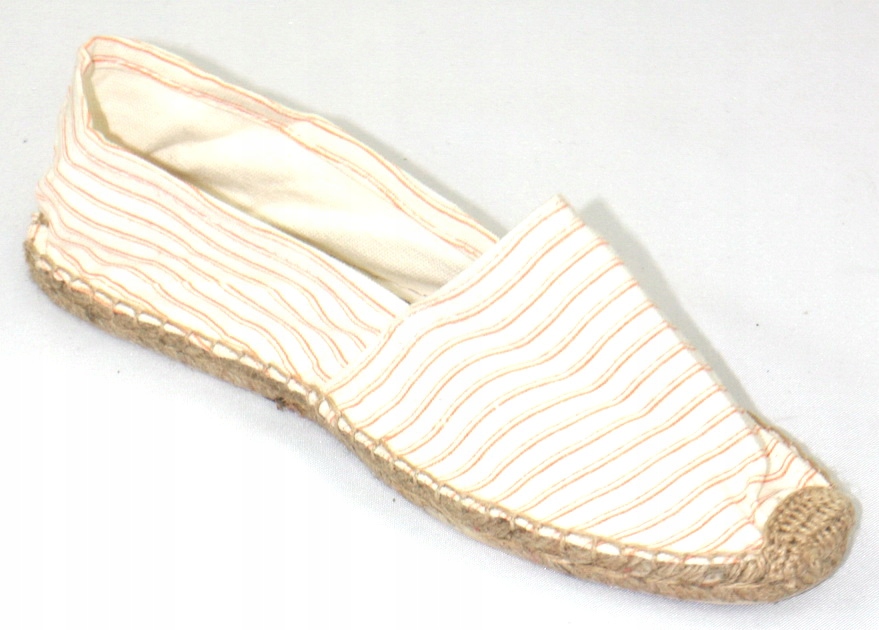 

Klasyczne espadryle sznurkowe lniane len paski 39