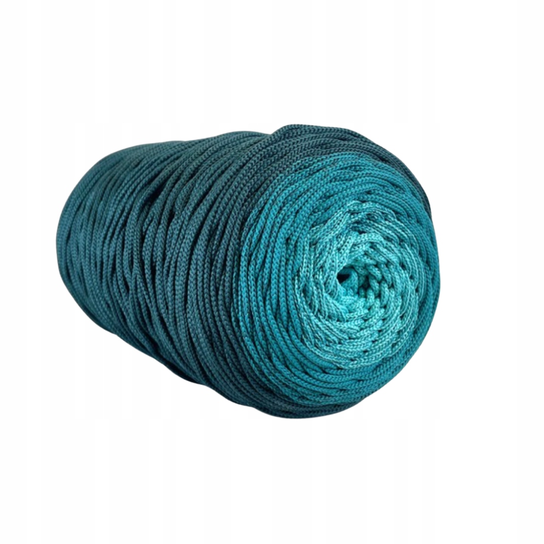 Polyesterová šňůra Ombre lahvová/mořská/tyrkysová laguna 3 mm – 260 m