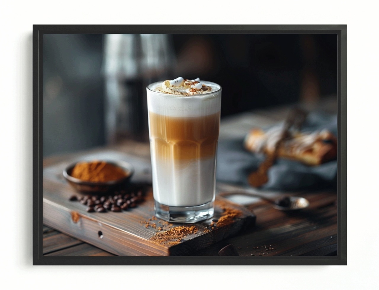 Obraz Rám American Box Káva Latte Macchiato Kaviareň Coffee Cafe 80x60