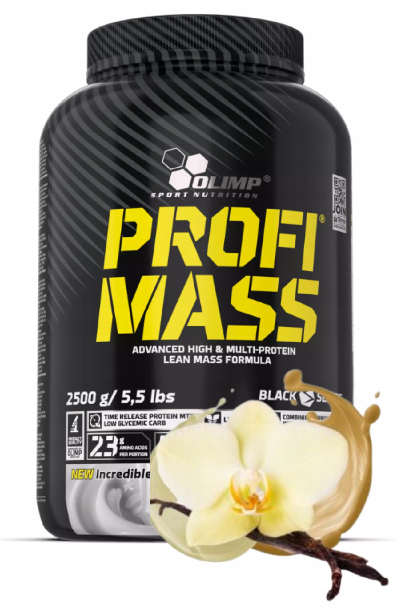 Olimp Profi Mass 2500 g Vanilka Gainer Bílkoviny Doplněk Stravy Hmotnost Bulk Bcaa Svaly