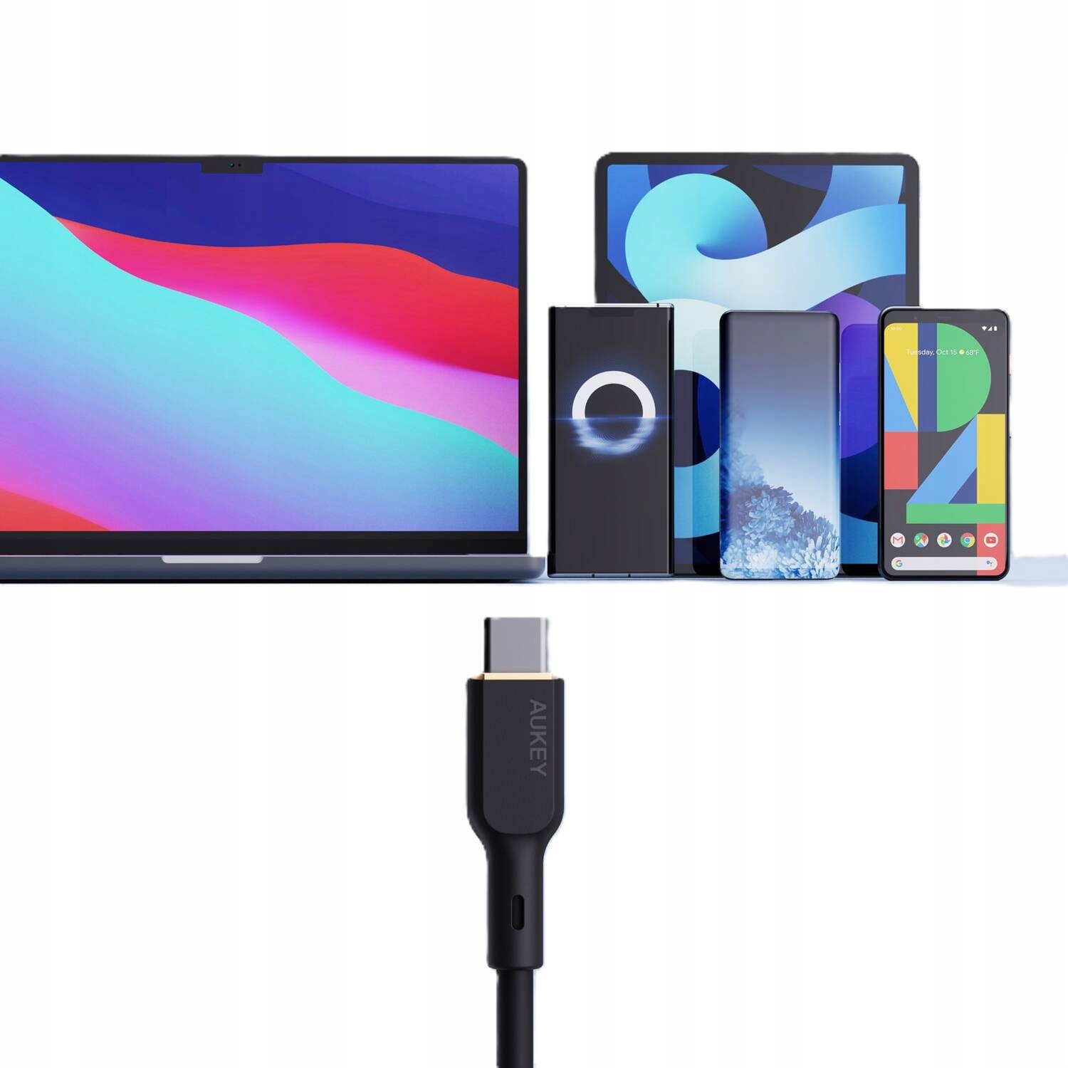 Przewód AUKEY CB-SCC102 USB-C USB-C 1.8m 100W Złącza USB typ C - USB typ C