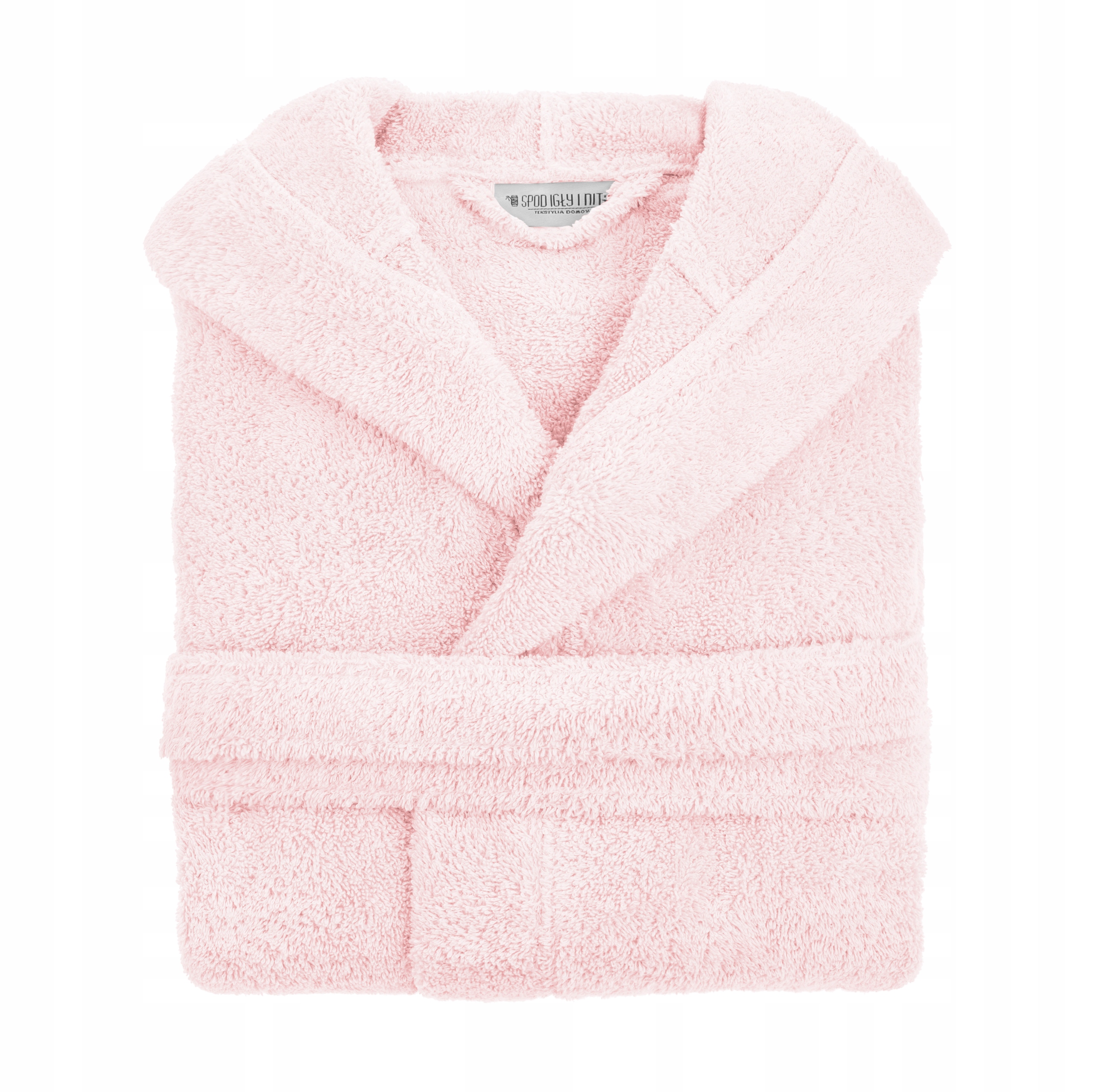 MĘSKI SZLAFROK BAWEŁNIANY Z KAPTUREM PUDROWY XXL