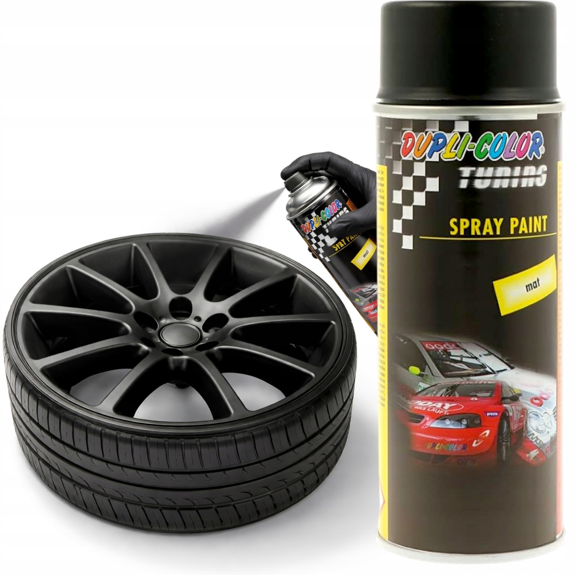 Dupli Color Tuning Line Lakier Akrylowy Czarny Mat do Felg Spray 400ML