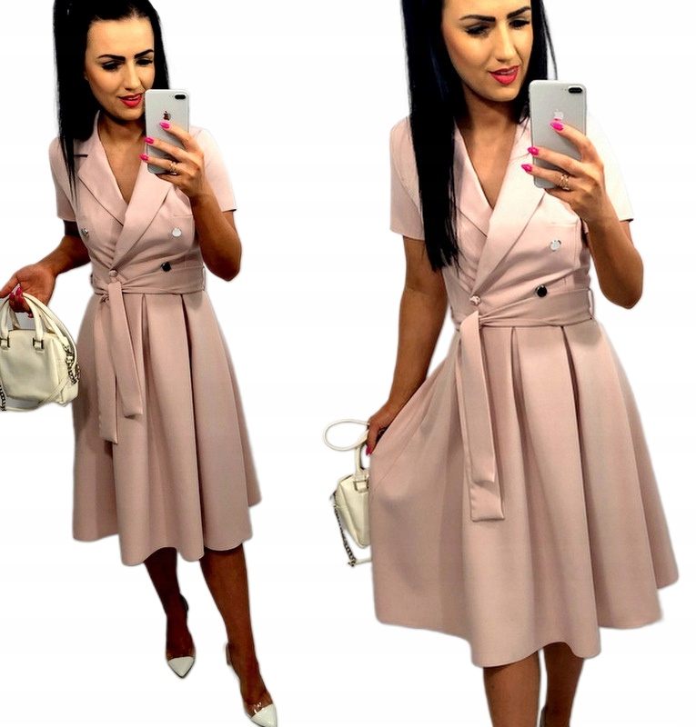 Dámské šaty na křtinové přijímání Svatební Hostina Elegantní rozevřená růžová XL