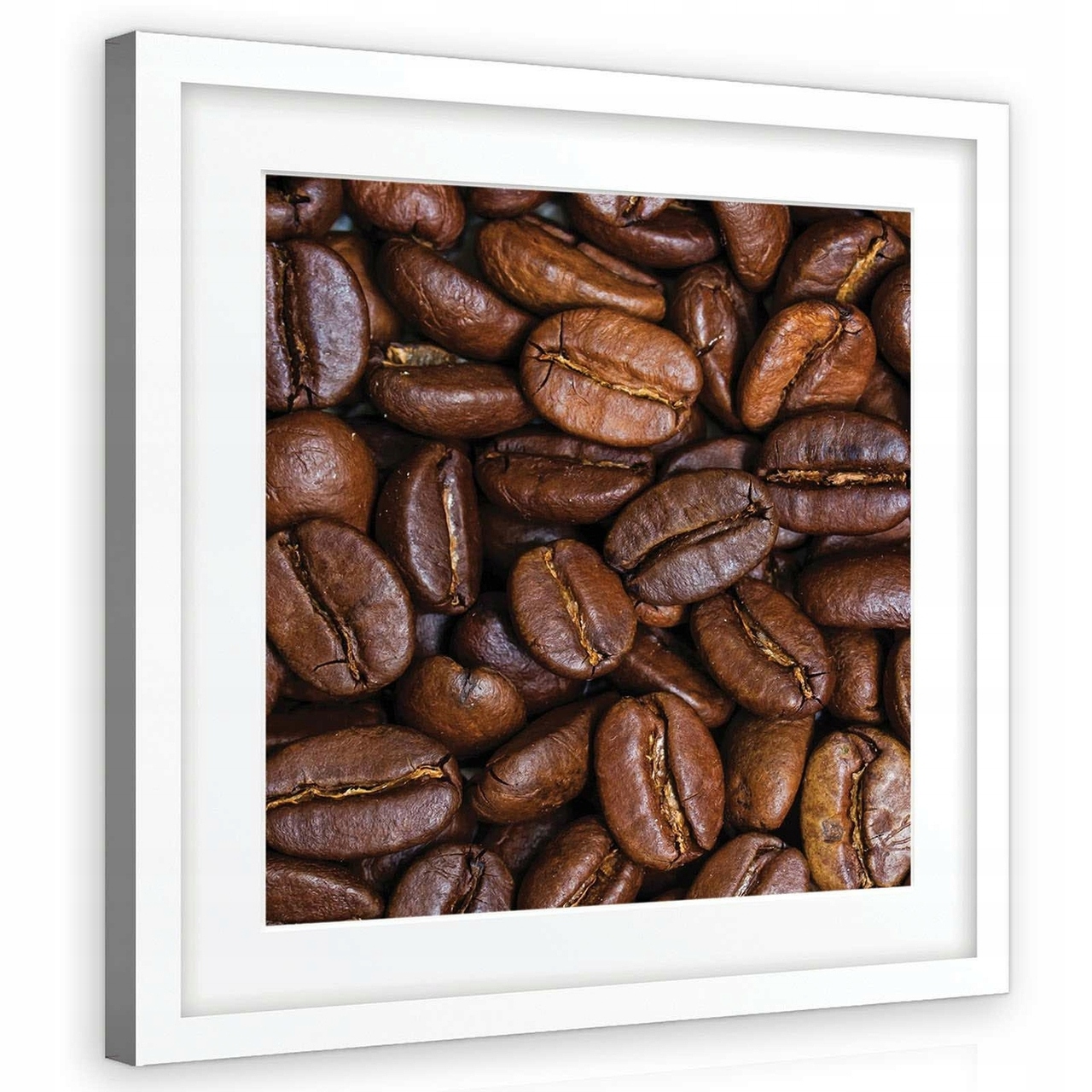 Obraz 80x80 Kávová zrna hnědá textura aroma ráno energie útulnost