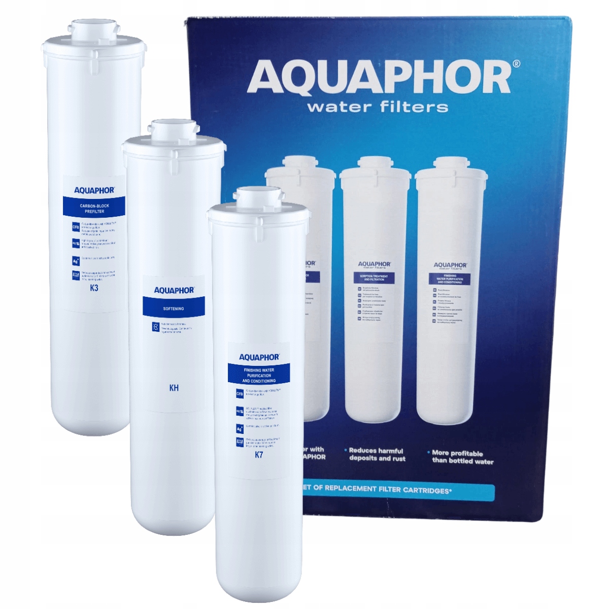 Zestaw wkładów Aquaphor na serwis Kryształ H, wkład K3, K4 (kh), K7