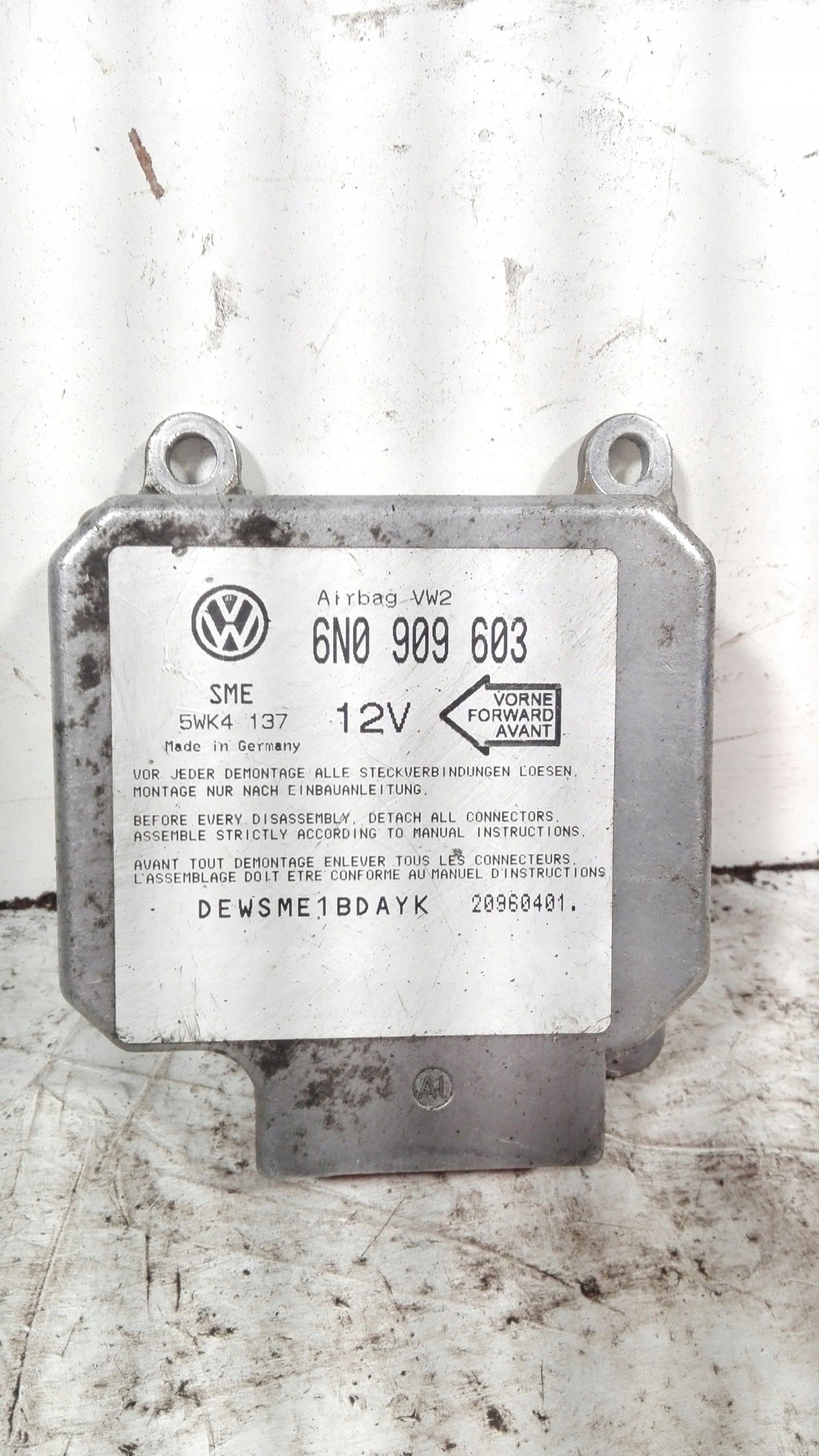 MODUŁ STEROWNIK PODUSZEK AIRBAG VW GOLF III SHARAN