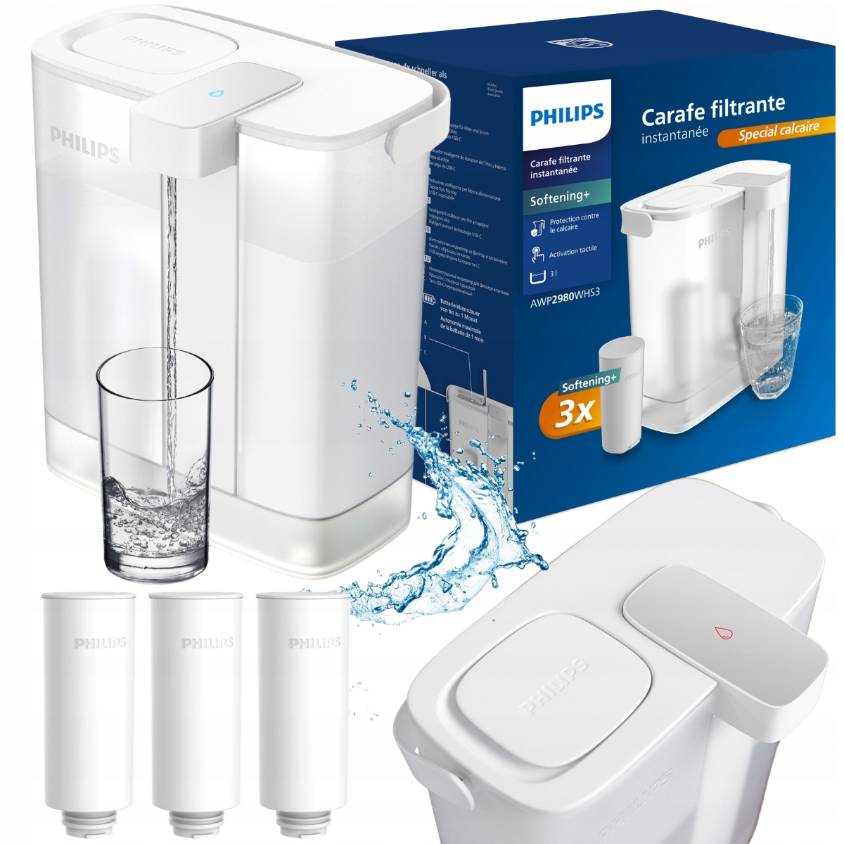 Filtr do wody zmiękczający Philips AWP2980WHS3 3 x wkład wymienny AWP225S