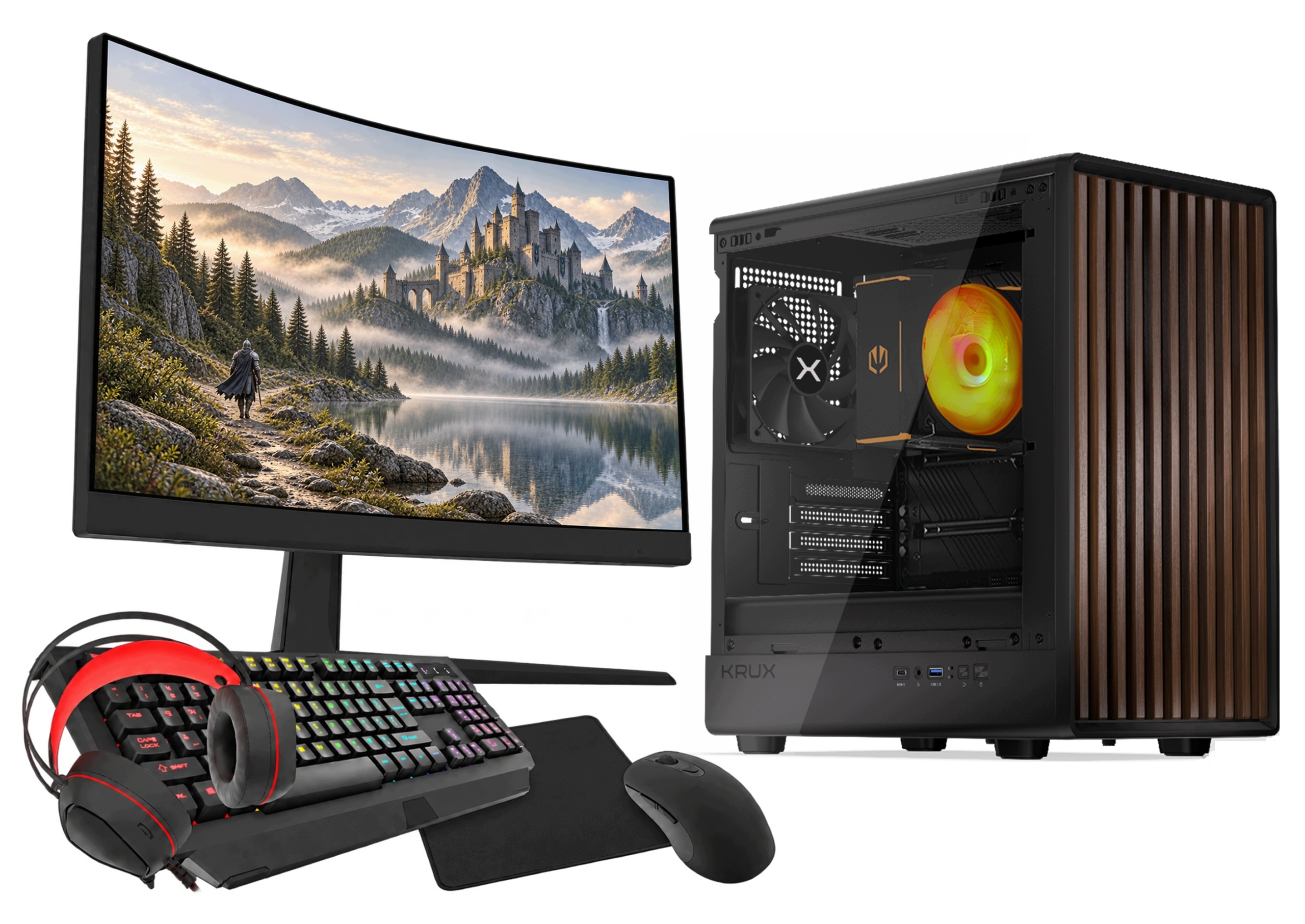 Sada Wood Ryzen 5 5500 Rx 7600 32GB Ssd 1TB M.2 Wifi LCD 24" W11