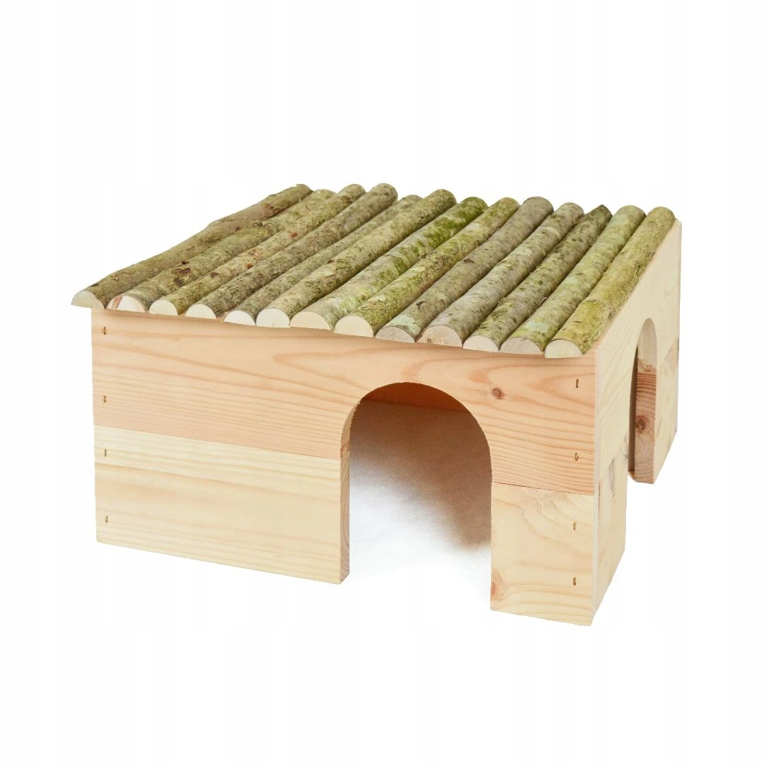 Levně Domeček pro hlodavce se střechou z lísky