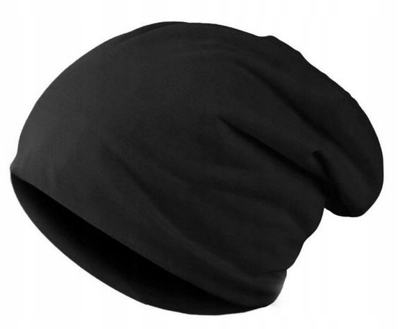 

Czapka unisex czarna smerfetka beanie podwójna