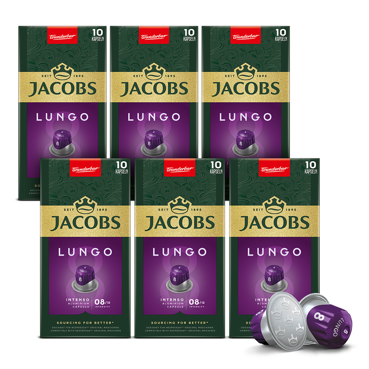 Kapsułki Jacobs Lungo 8 do Nespresso(r)* 6x 10szt