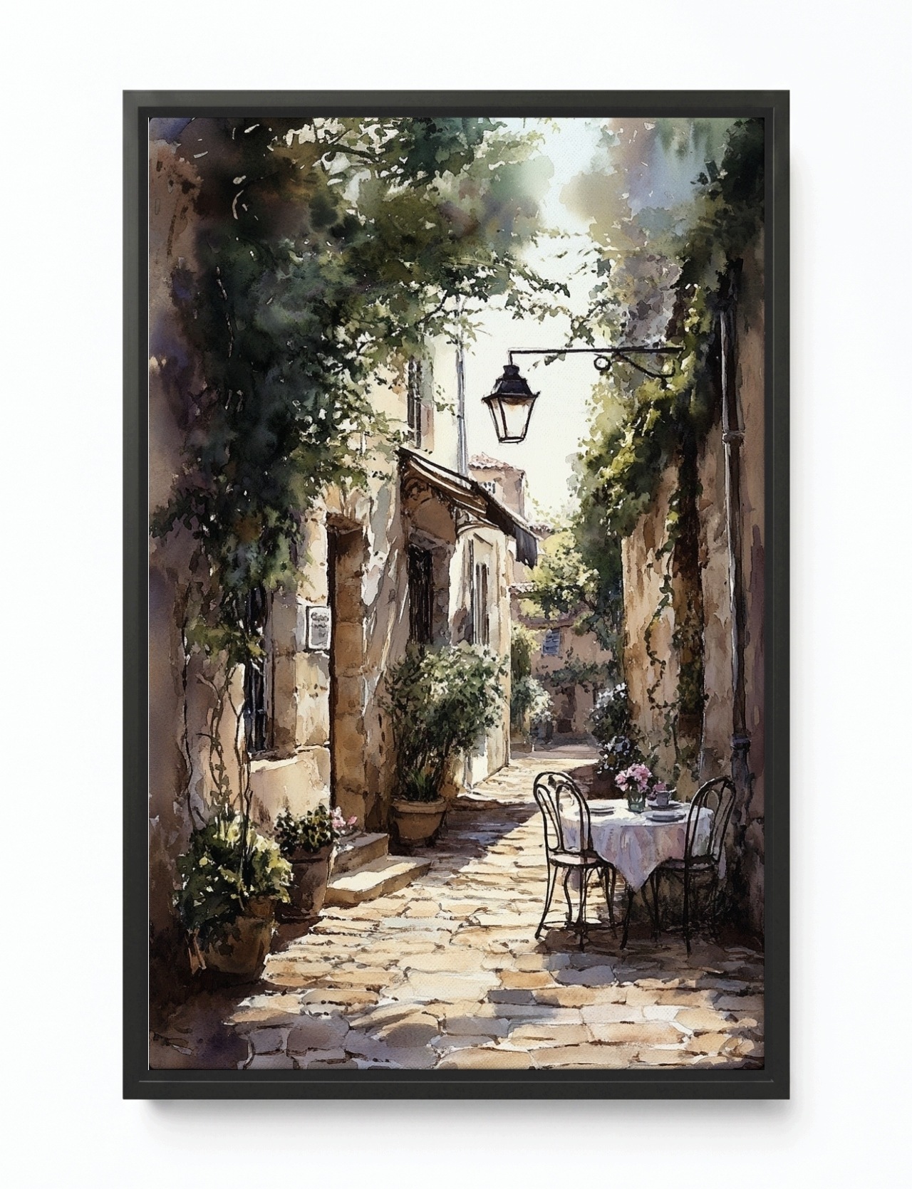 Obraz Rám Americká Krabička Město Jižní Ulička Bruk Domy Kavárna 40x60