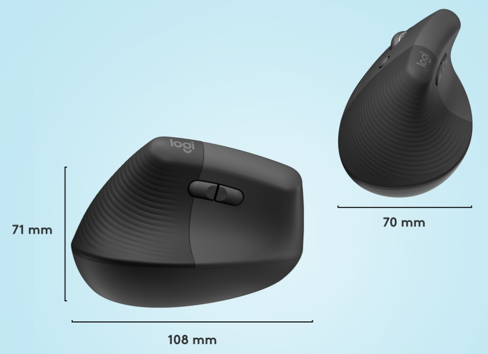 Mysz Logitech Mouse 910-006474 / Lift Vertical Links Black Sensor optyczny