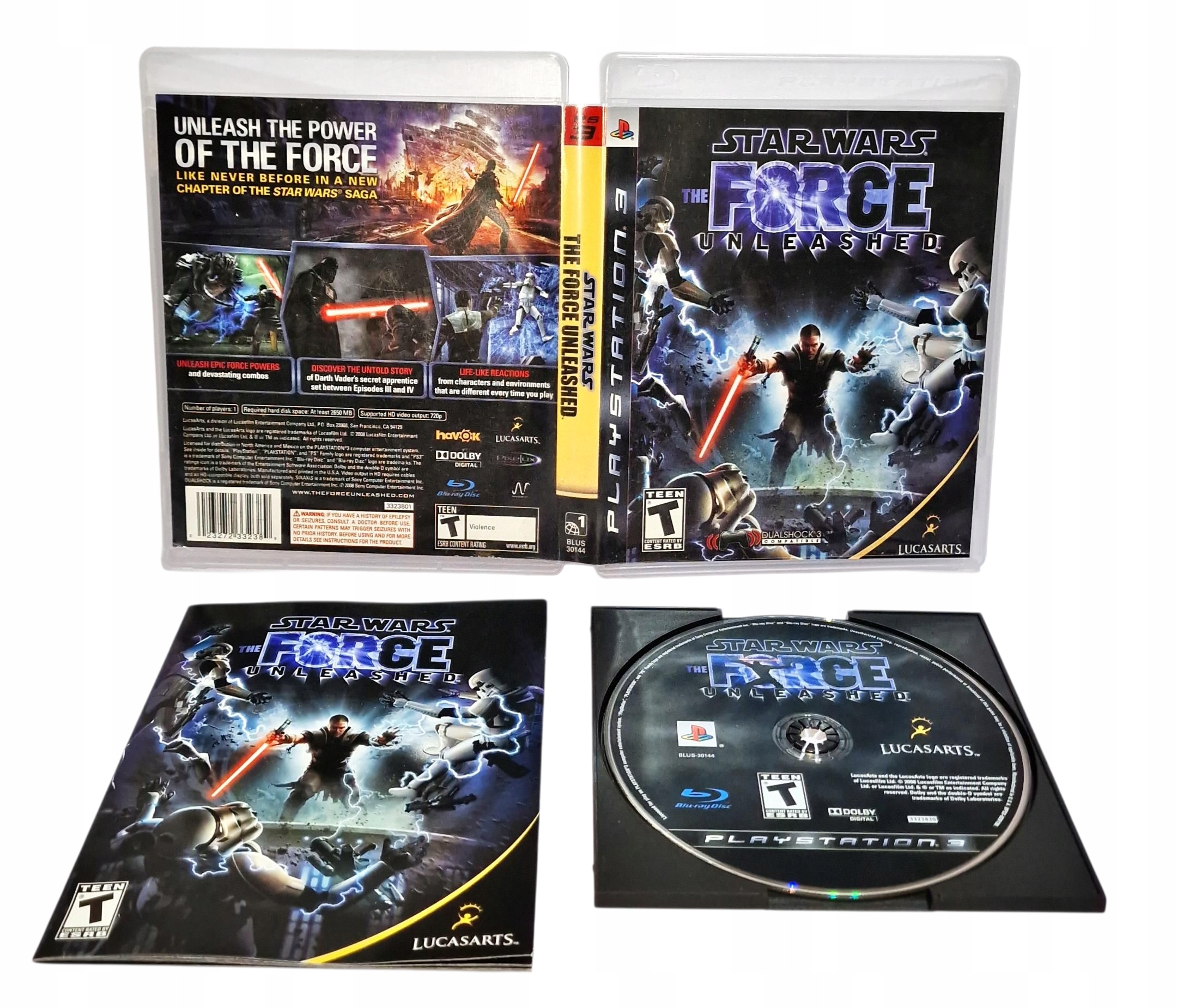 STAR WARS THE FORCE UNLEASHED PS3 3XA PŁYTA +DB