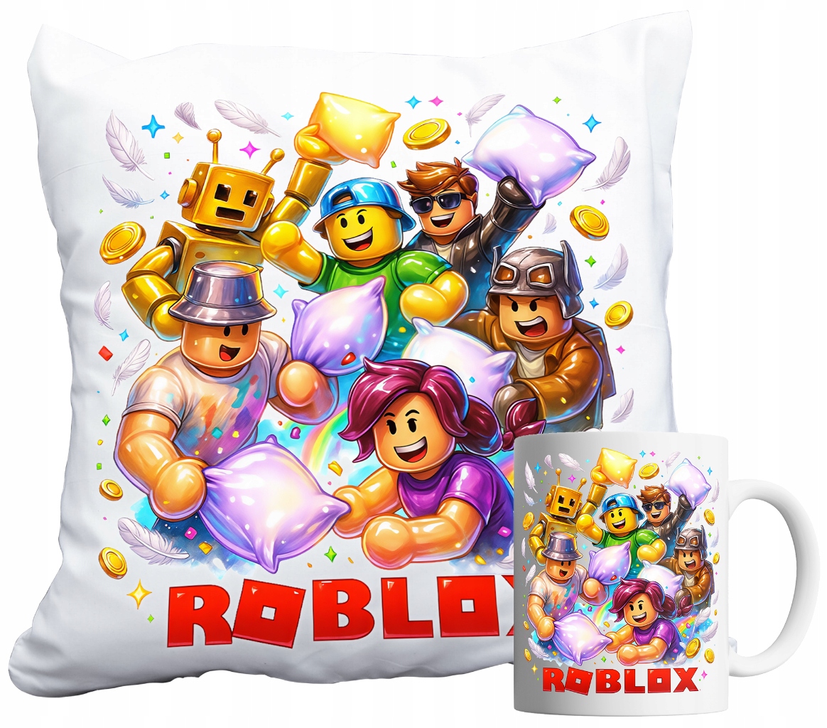 Sada Hrnek A Polštář Roblox Robloks Hraje Dárek Pro Dítě Jméno