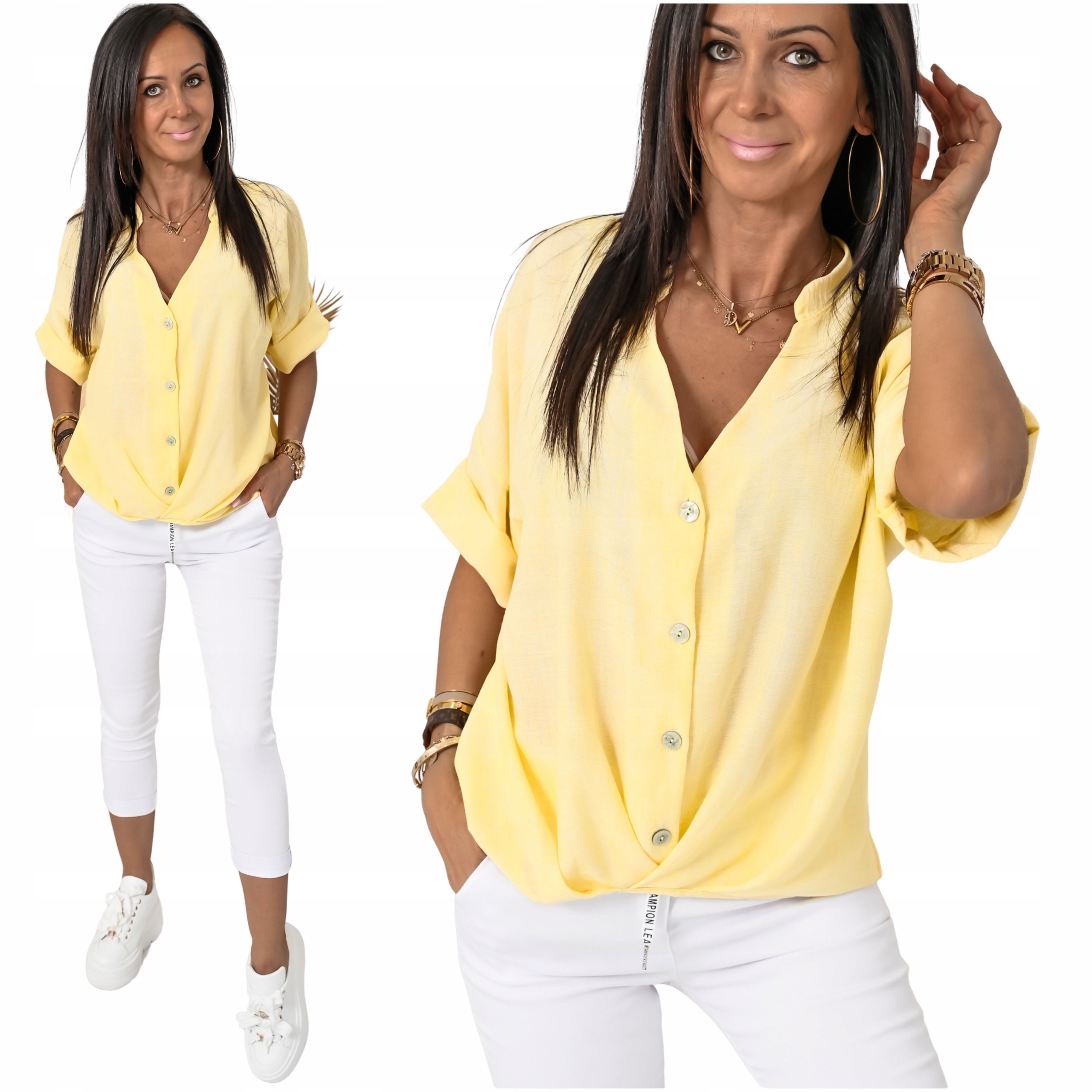 Przewiewna Letnia Bluzka Z Guziczkami Brianna! WZ.1