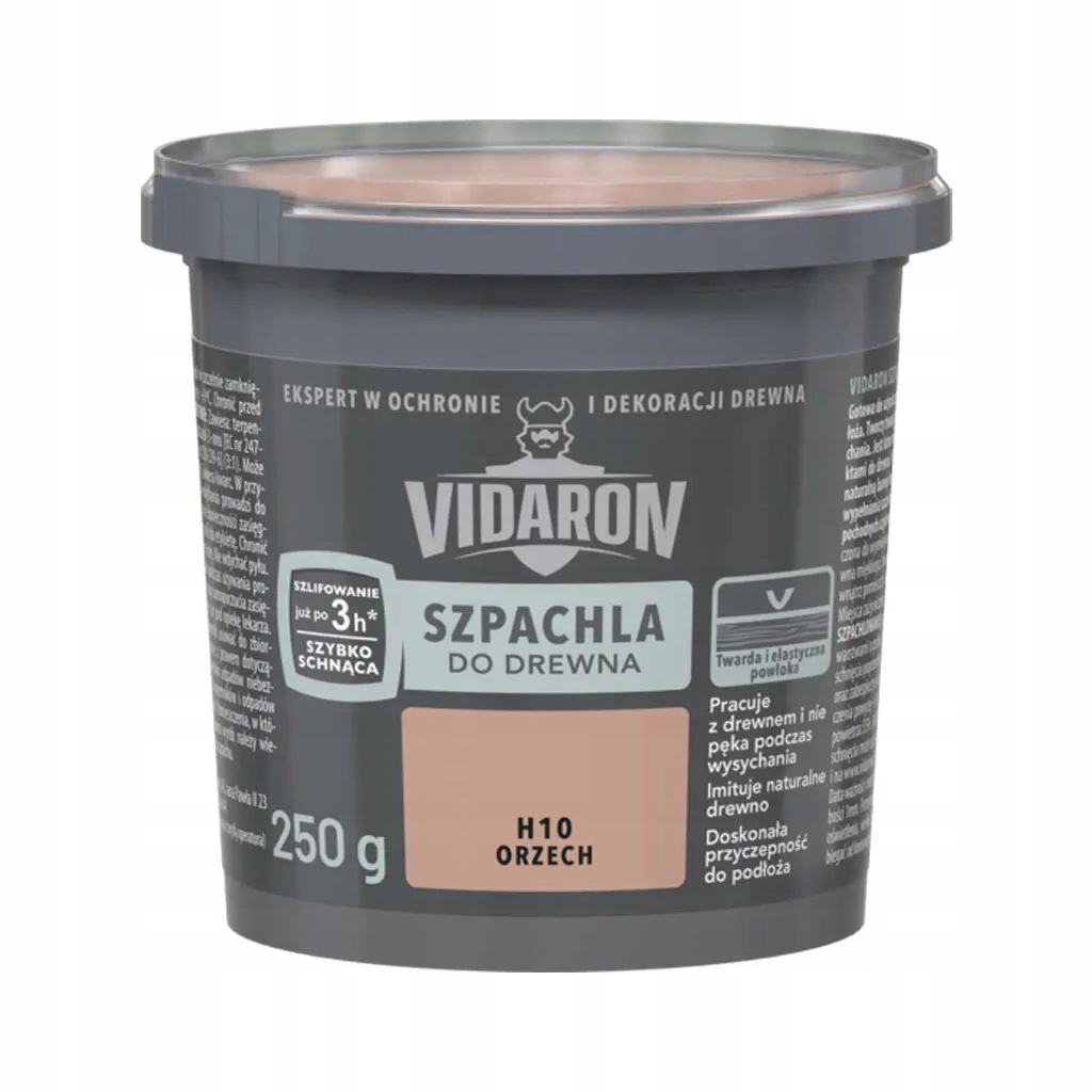 Szpachla do drewna VIDARON 250 gram, akrylowa,ORZECH H10 EAN (GTIN) 5903973100331