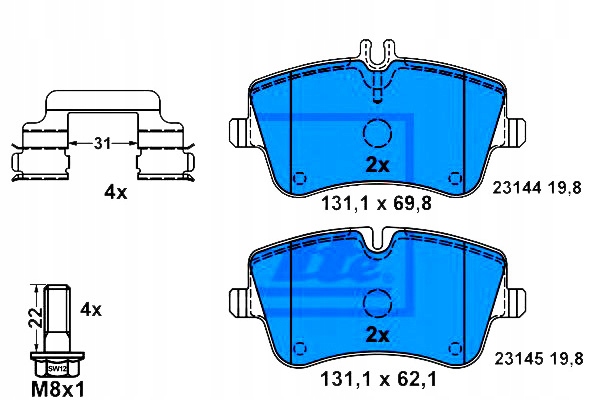 Ate Brzdové Destičky Mercedes Přední W203 00- Ate