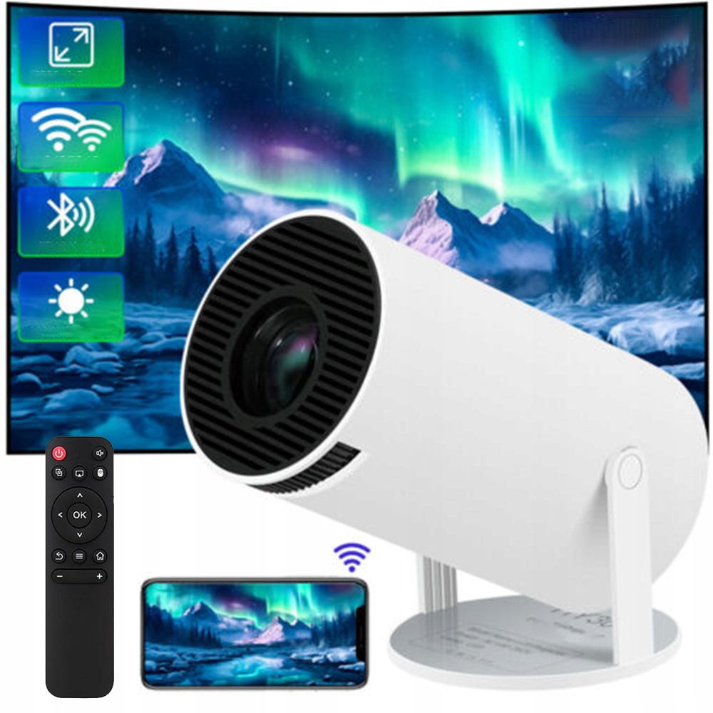 Projektor HY300 Hd Tv 40-130'' Android Wifi Přenosný Otočný O 180°