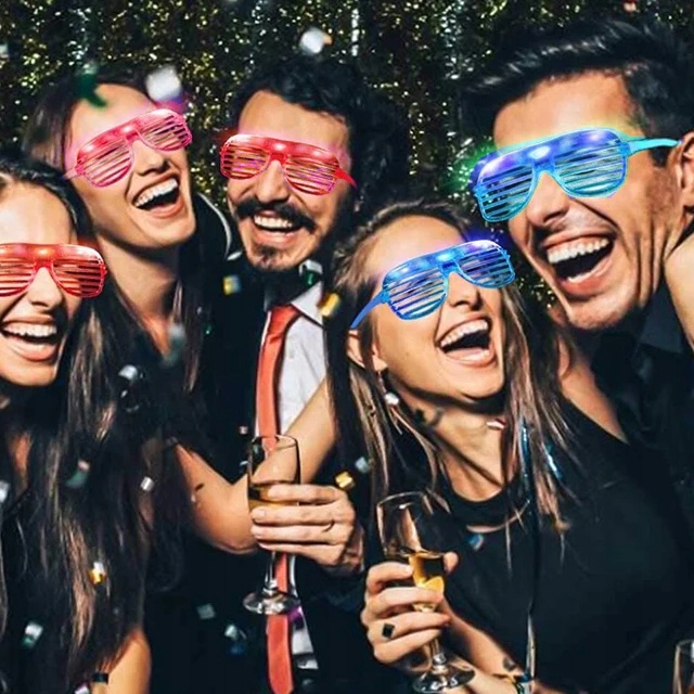 ŚWIECĄCE OKULARY IMPREZOWE LED ŻALUZJIE NA IMPREZĘ PARTY KARNAWAŁOWE Kod producenta G476