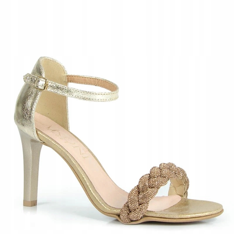 Laroni 3328 Sandály Lodičky Kůže Lico Zlaté 40
