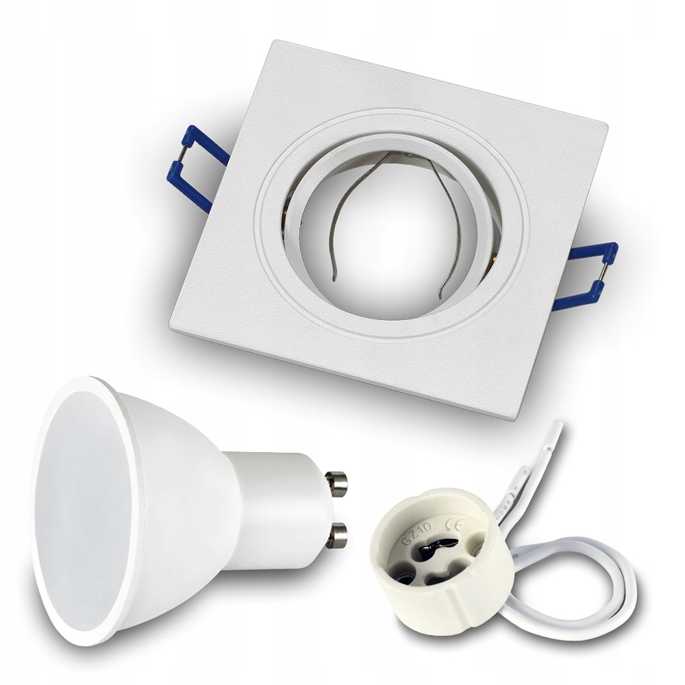 Oprawa halogen ODLEW BIAŁA + LED GU10 7W 3000K