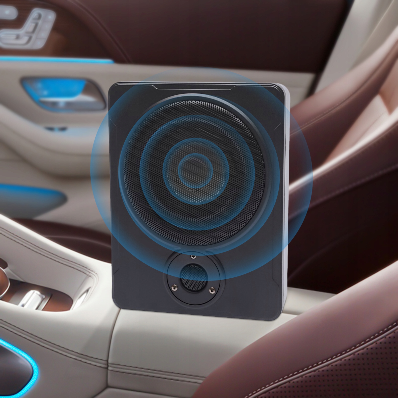 Subwoofer samochodowy 600W 8'' Slim 12V + kabel Stan opakowania oryginalne