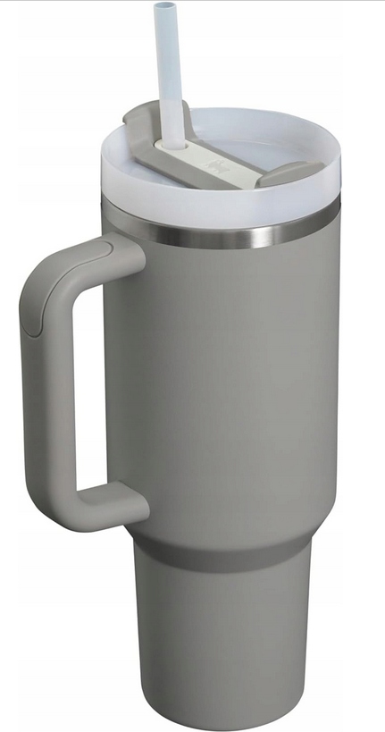 Kubek Ze Słomką Trzyma Zimno Szary Stanley Cup Quencher H2.O 1.18L Ash