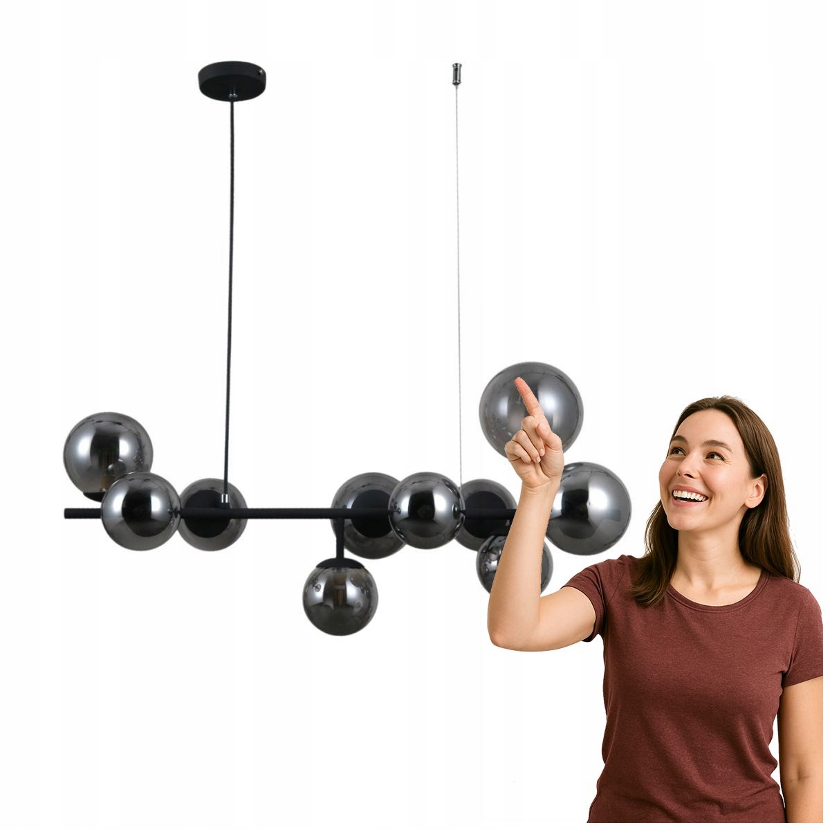 Modulárna závesná lampa Frontera čierna 10xG9 Italux