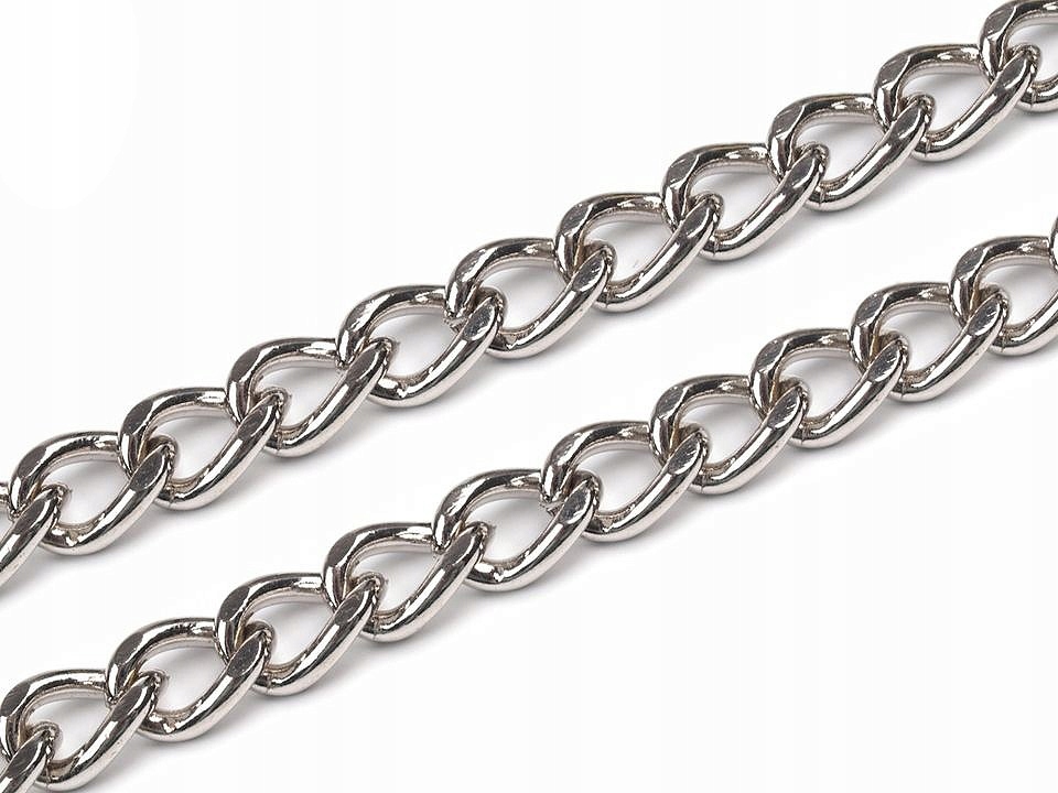Łańcuch łańcuszek do torebki 11x15mm nikiel 50cm