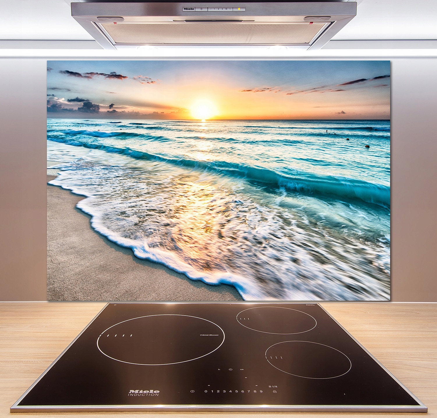 

Panel lacobel Zachód słońca plaża 100x70 cm + Klej