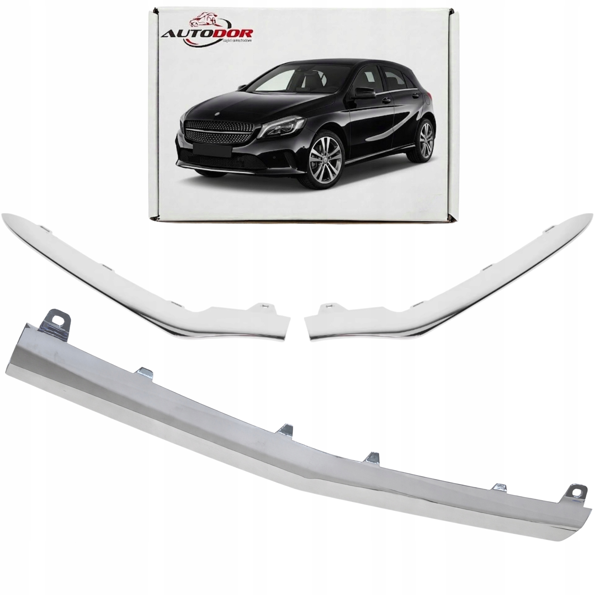 Mercedes C-klasa W205 14-21 Lišta Nárazníku Střed Spoilery Levá Pravá Sada