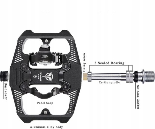 PEDAŁY MTB ROWEROWE PLATFORMOWE z SPD dwustronne Waga 384 g