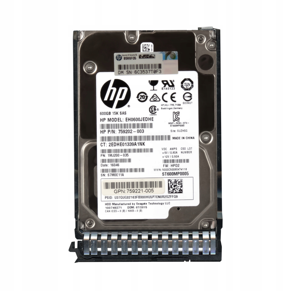 Hp 759202-003 600GB 15K 128MB SAS-3 2.5'' EH0600JEDHE
