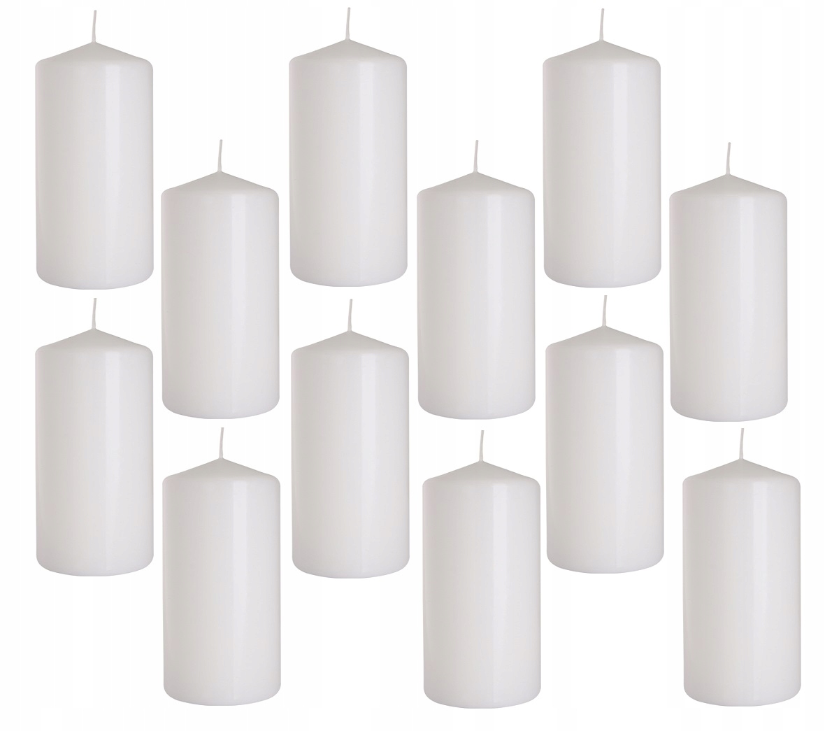 

12X Świeca Walec Biała 10CM 20H Palenia