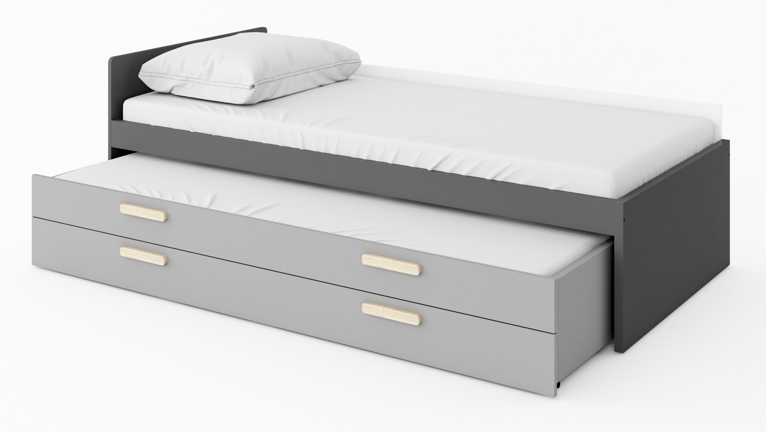 łóżko PODWÓJNE wysuwane piętrowe +materac młodzież